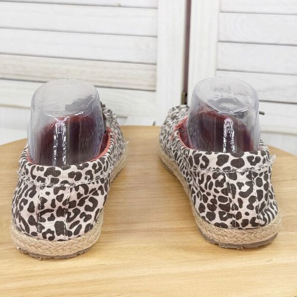 Sanuk Kariba Sidewalk Surfer Leopard Print Espadrille Hemp Slip On Shoe 7 - Picture 6 of 11